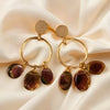 Gold Hoop Earrings with Tourmaline - Jewelslane