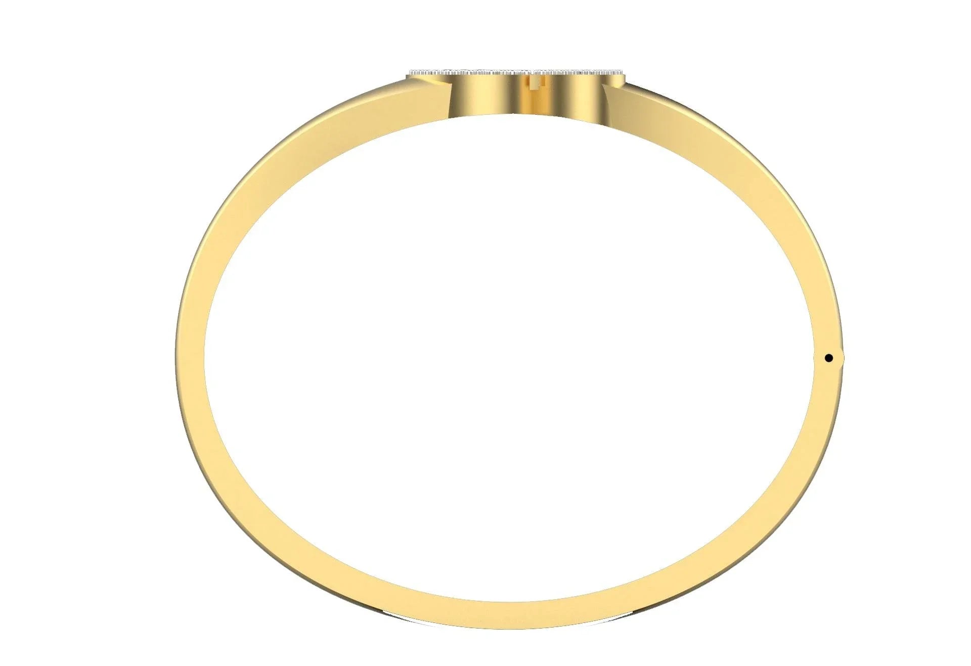 Propitious Gold OM bangle with diamonds in 14k hallmarked gold - Jewelslane