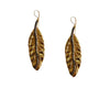 Gold plated silver earring in Classic Leaf design with diamonds - Jewelslane
