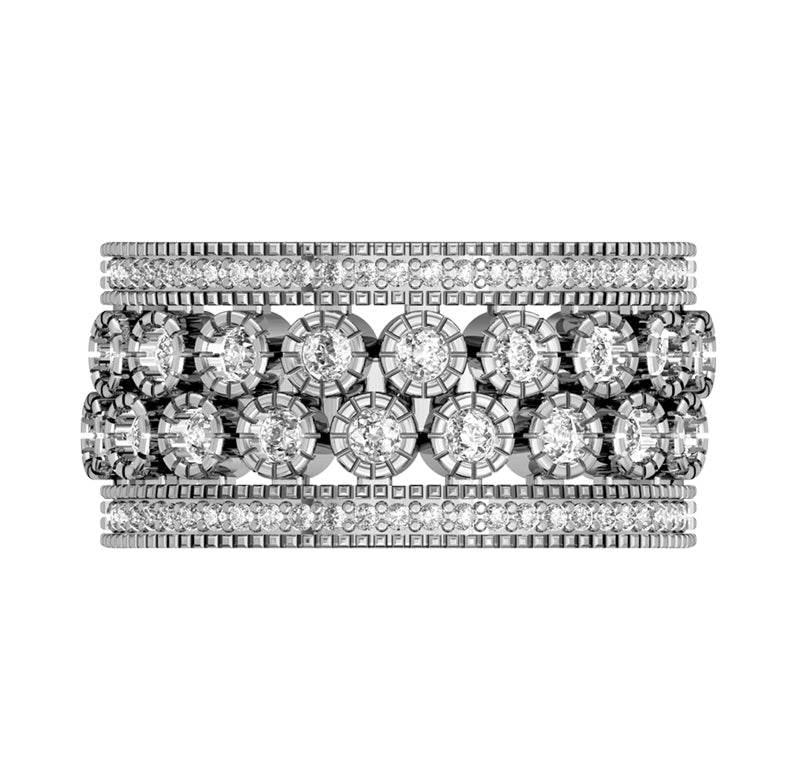 Graceful wide diamond Band - Jewelslane