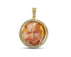 Diamond studded auspicious Guruji swaroop pendant in gold - Jewelslane