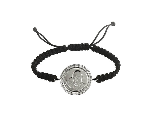 Auspicious Guruji Swaroop Bracelet in Silver with Diamonds - Jewelslane