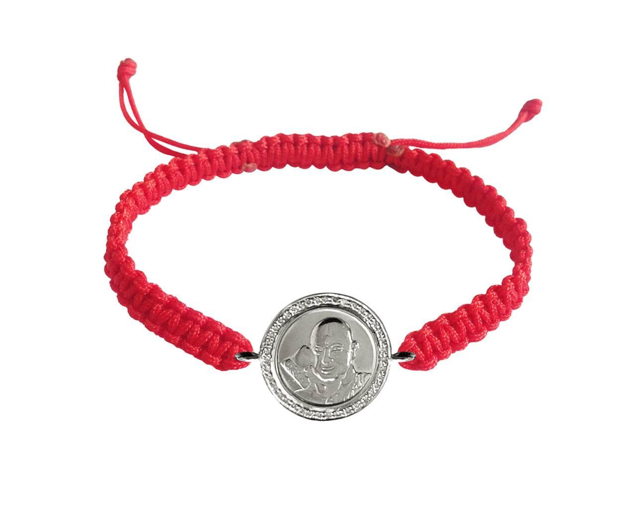 Auspicious Guruji Swaroop Bracelet in Silver with Diamonds - Jewelslane