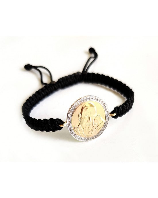 Auspicious Guruji Swaroop bracelet in gold with diamonds - Jewelslane