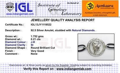 Hanuman Border Diamond Bracelet in Silver with 27 Diamonds - Jewelslane