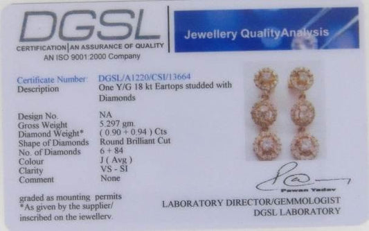 Diamond Triple Cluster Earrings - Jewelslane