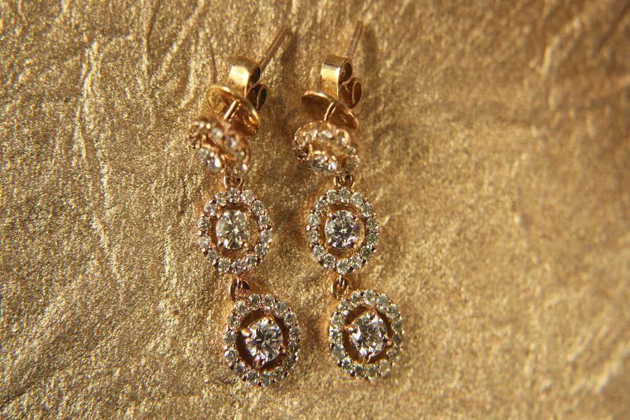 Diamond Triple Cluster Earrings - Jewelslane