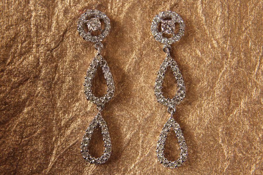 Diamond Double Drop Danglers Earring - Jewelslane