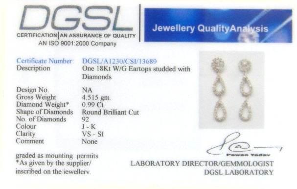 Diamond Double Drop Danglers Earring - Jewelslane