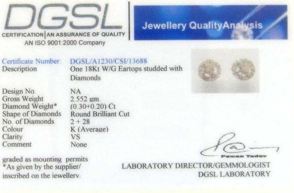 Diamond Cluster Earrings in White Gold - Jewelslane