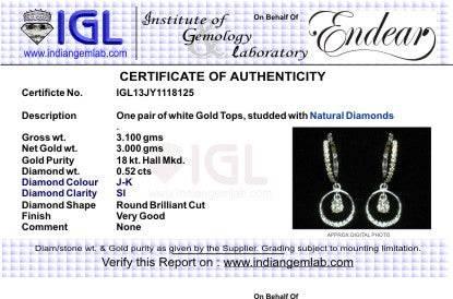 Diamond Hoops with Circle - Jewelslane