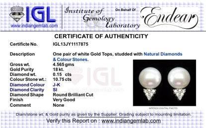 Pearl & Diamond Earring Studs - Jewelslane