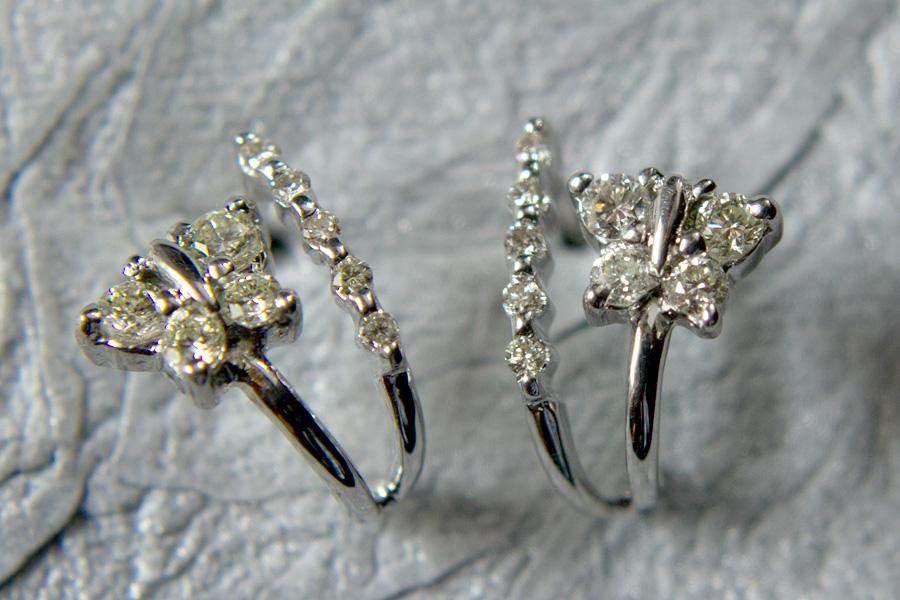 Diamond Butterflies Earing with Hoops - Jewelslane