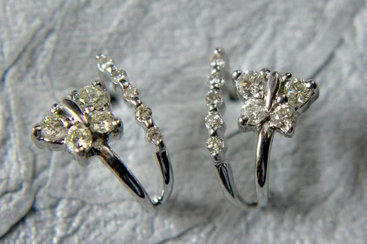 Diamond Butterflies Earing with Hoops - Jewelslane