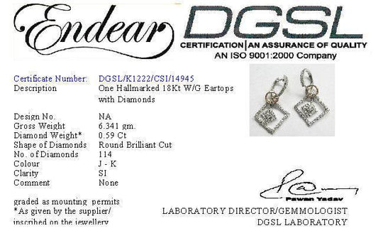 Diamond Earrings on Hoops - Jewelslane