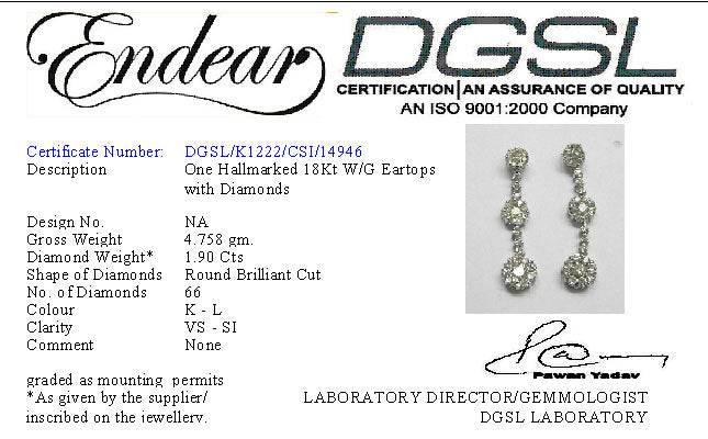 Diamond Earrings with Hanging Clusters - Jewelslane