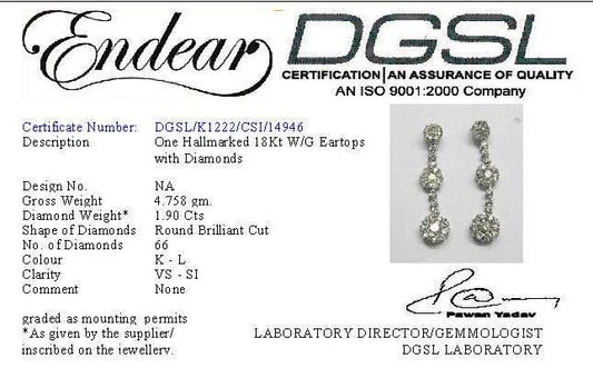 Diamond Earrings with Hanging Clusters - Jewelslane