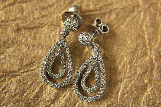 Pear Shape Diamond Earrings - Jewelslane
