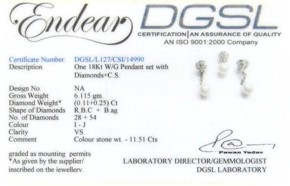 Pearl Diamond Pendant Set - Jewelslane