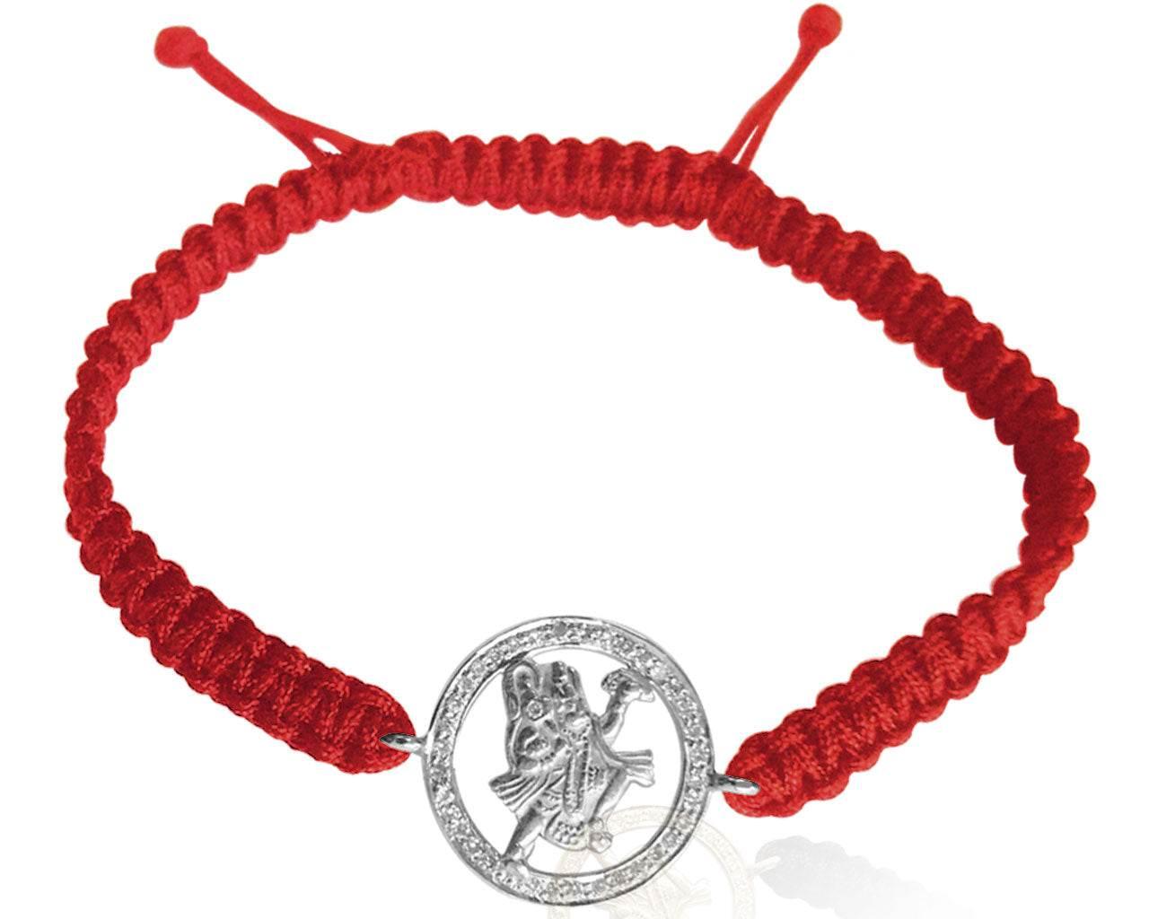 Hanuman Bracelet with Diamond in Silver - Jewelslane