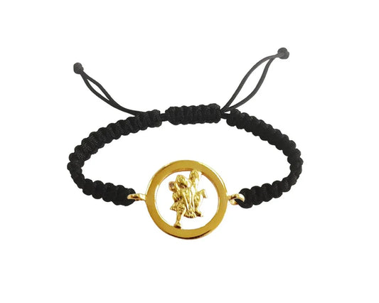 Auspicious Hanuman Bracelet in Gold with single diamond - Jewelslane