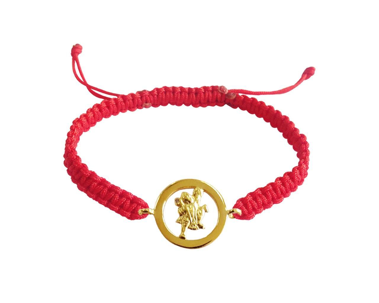 Auspicious Hanuman Bracelet in Gold with single diamond - Jewelslane