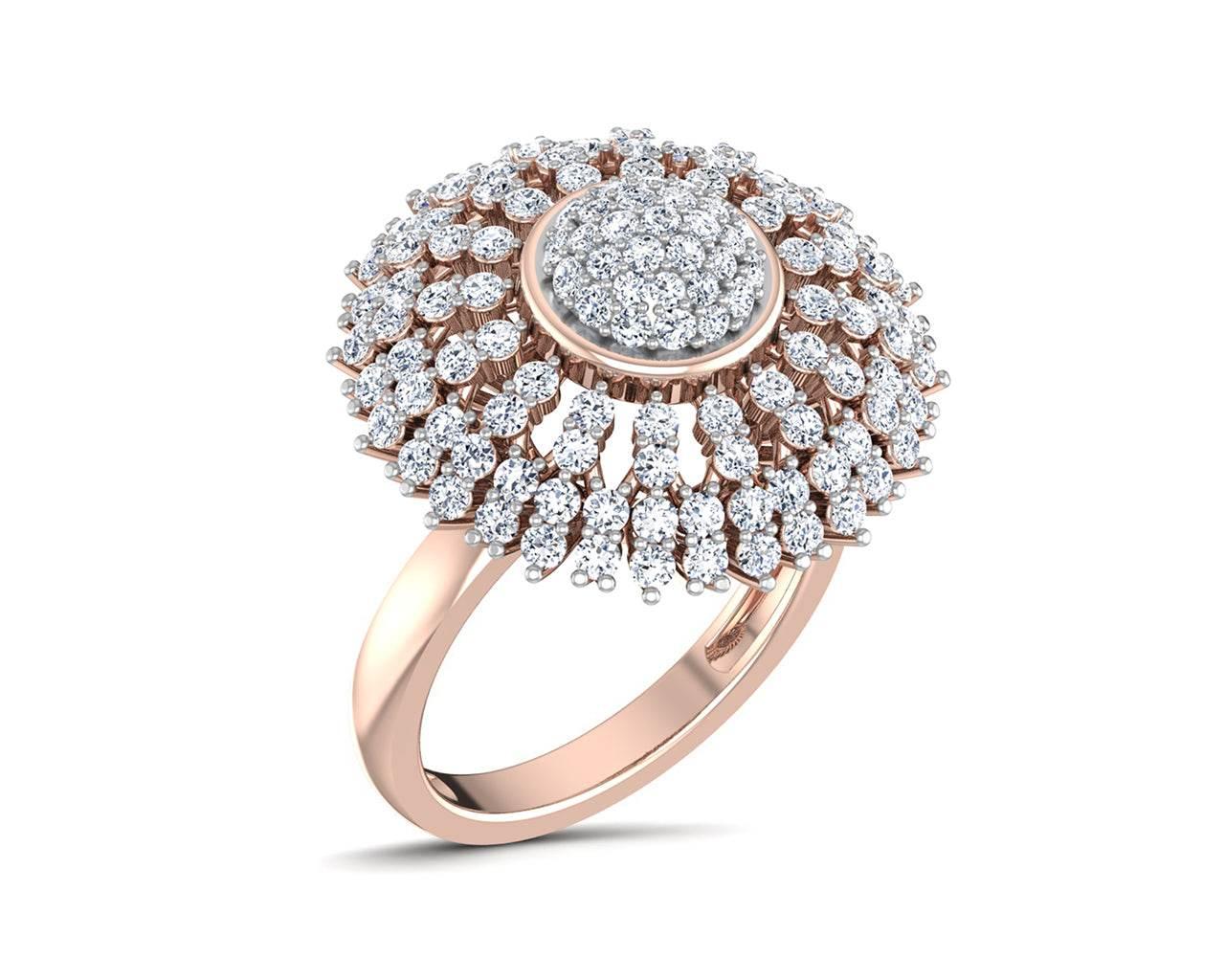 Hedi Conventional Diamond Cocktail ring in Gold - Jewelslane