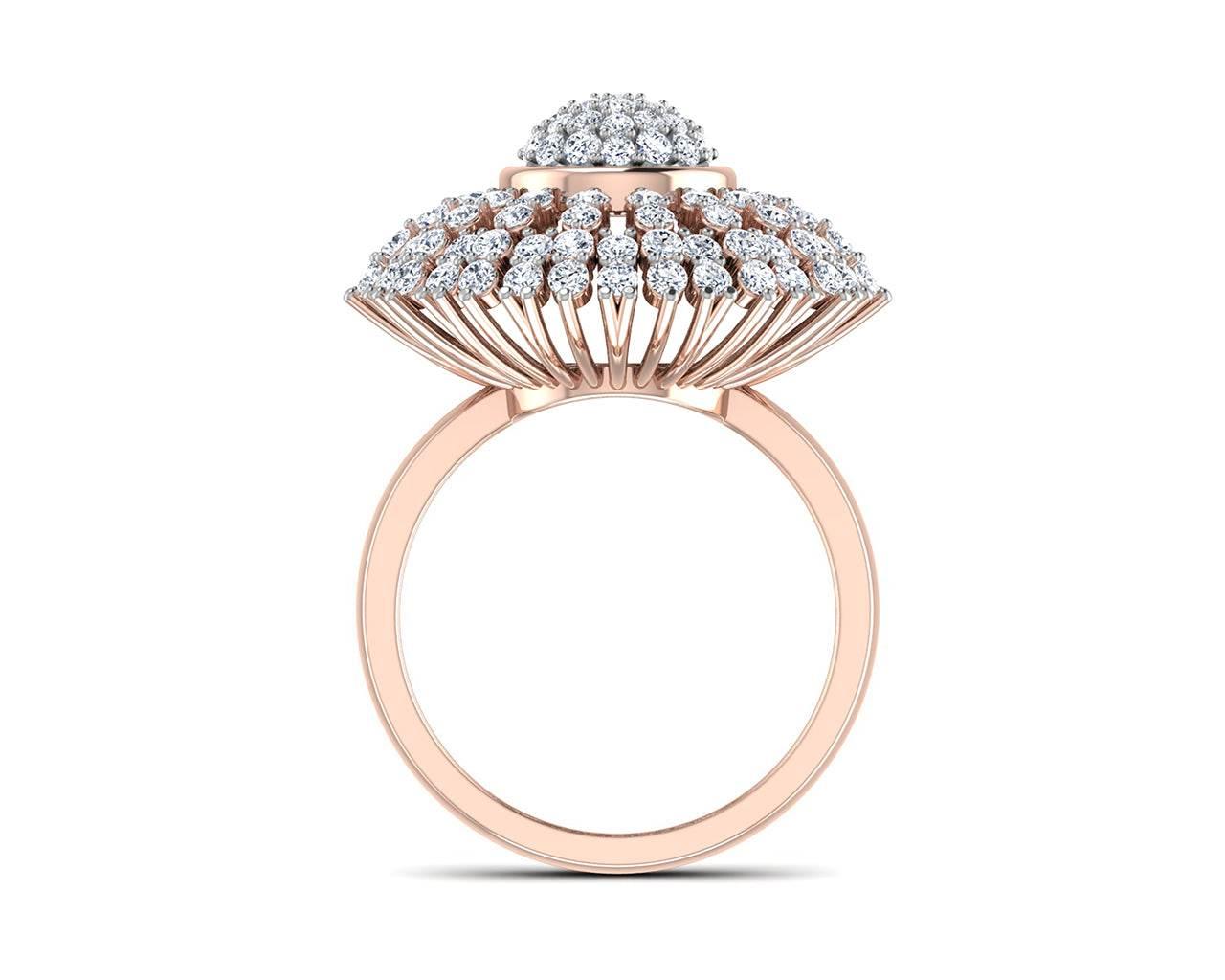 Hedi Conventional Diamond Cocktail ring in Gold - Jewelslane