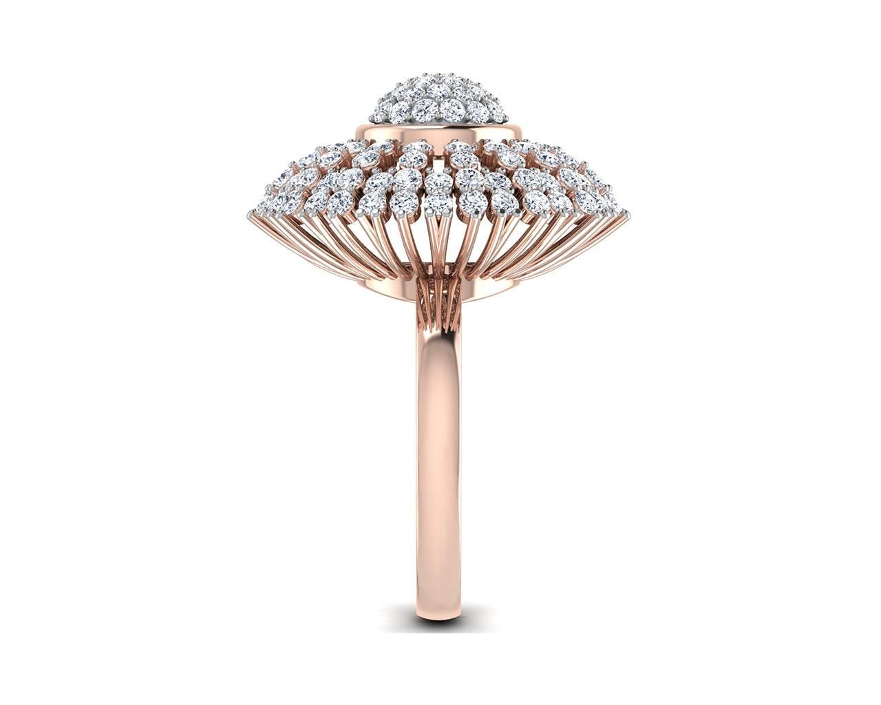 Hedi Conventional Diamond Cocktail ring in Gold - Jewelslane