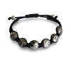 Om Namah Shivay Mantra Bracelet in Two Tone Silver Beads - Jewelslane