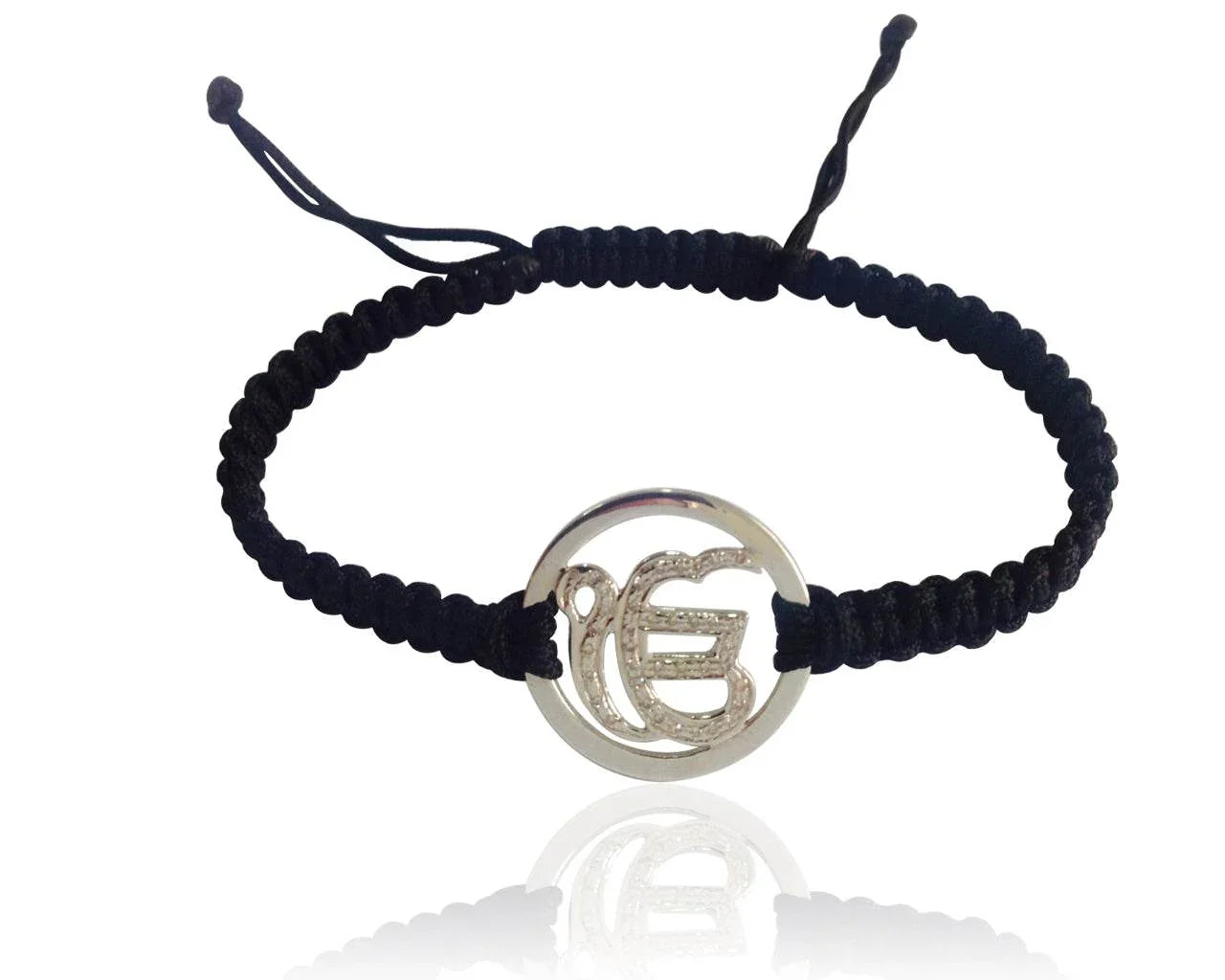 Ik onkaar Diamond Bracelet in silver - Jewelslane