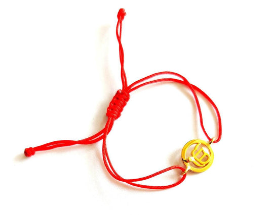 Gold Plated Auspicious Ik Onkaar Bracelet In Silver For Girls And Boys - Jewelslane