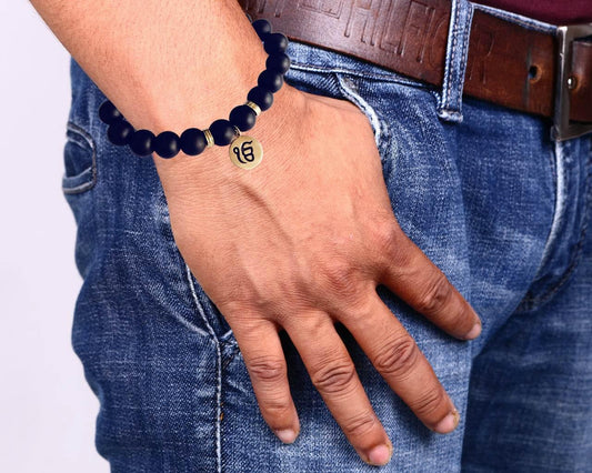 Ik Onkaar Gold Bracelet for Men - Jewelslane