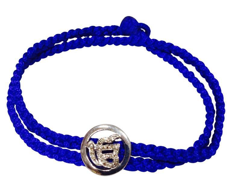 Ik Onkar Diamond Braided Bracelet - Jewelslane