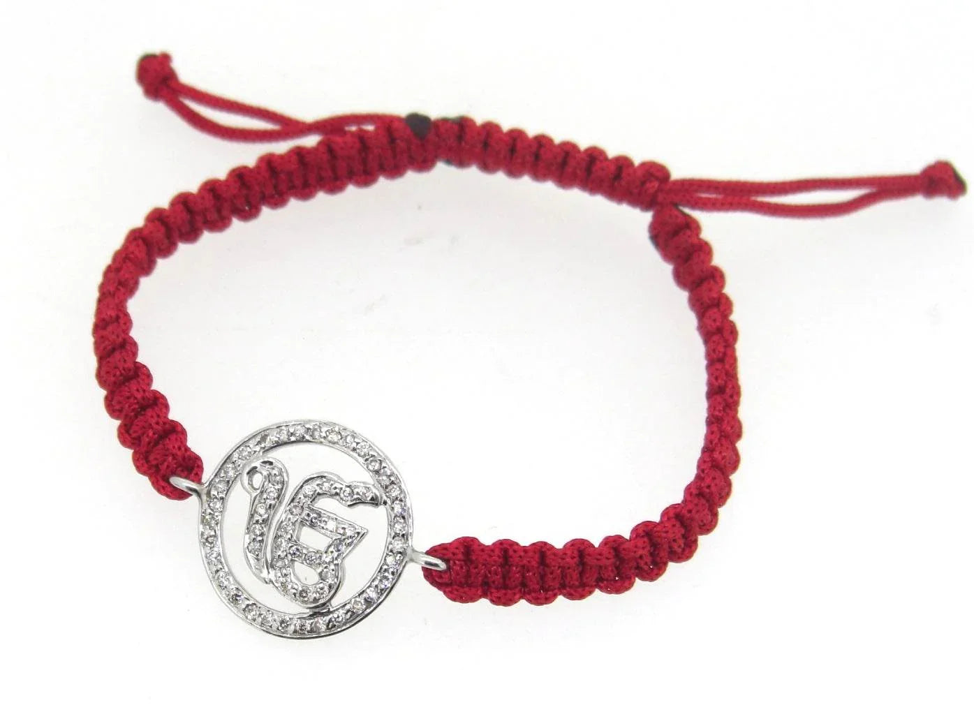 Ik Onkaar Full Diamond Bracelet in silver - Jewelslane