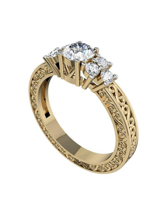 Intricate Solitaire Diamond Ring - Jewelslane