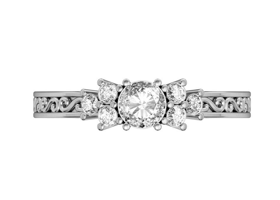 Intricate Solitaire Diamond Ring - Jewelslane