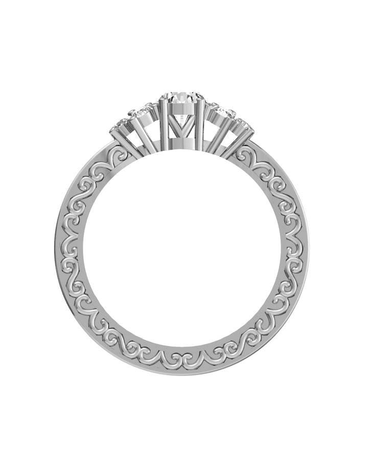 Intricate Solitaire Diamond Ring - Jewelslane