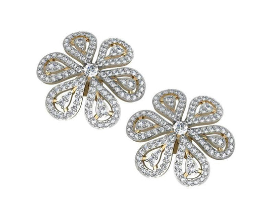 Intricate designer diamond Ear clips - Jewelslane