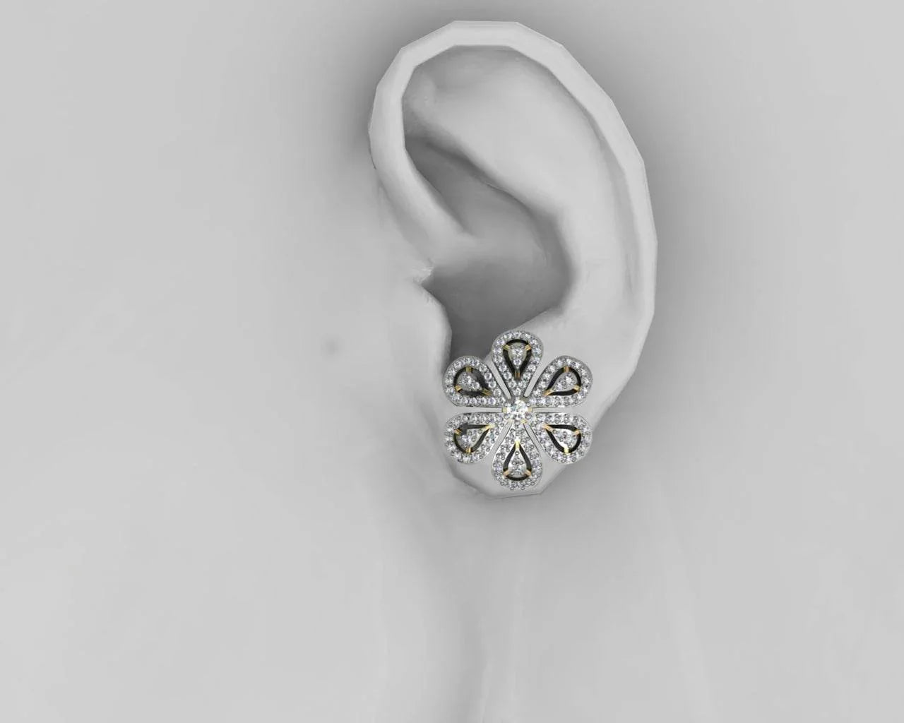 Intricate designer diamond Ear clips - Jewelslane