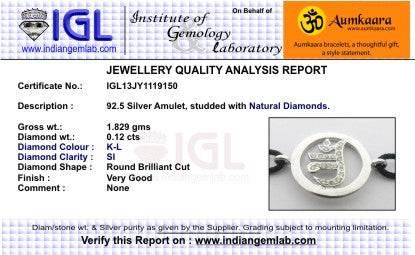 Jain Symbol Bracelet in Silver with Diamond - Jewelslane