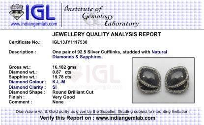 Multi Color Sapphire Cufflink - Jewelslane