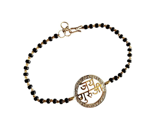 Jai Guru Ji Bracelet On Mangalsutra Chain with diamonds - Jewelslane