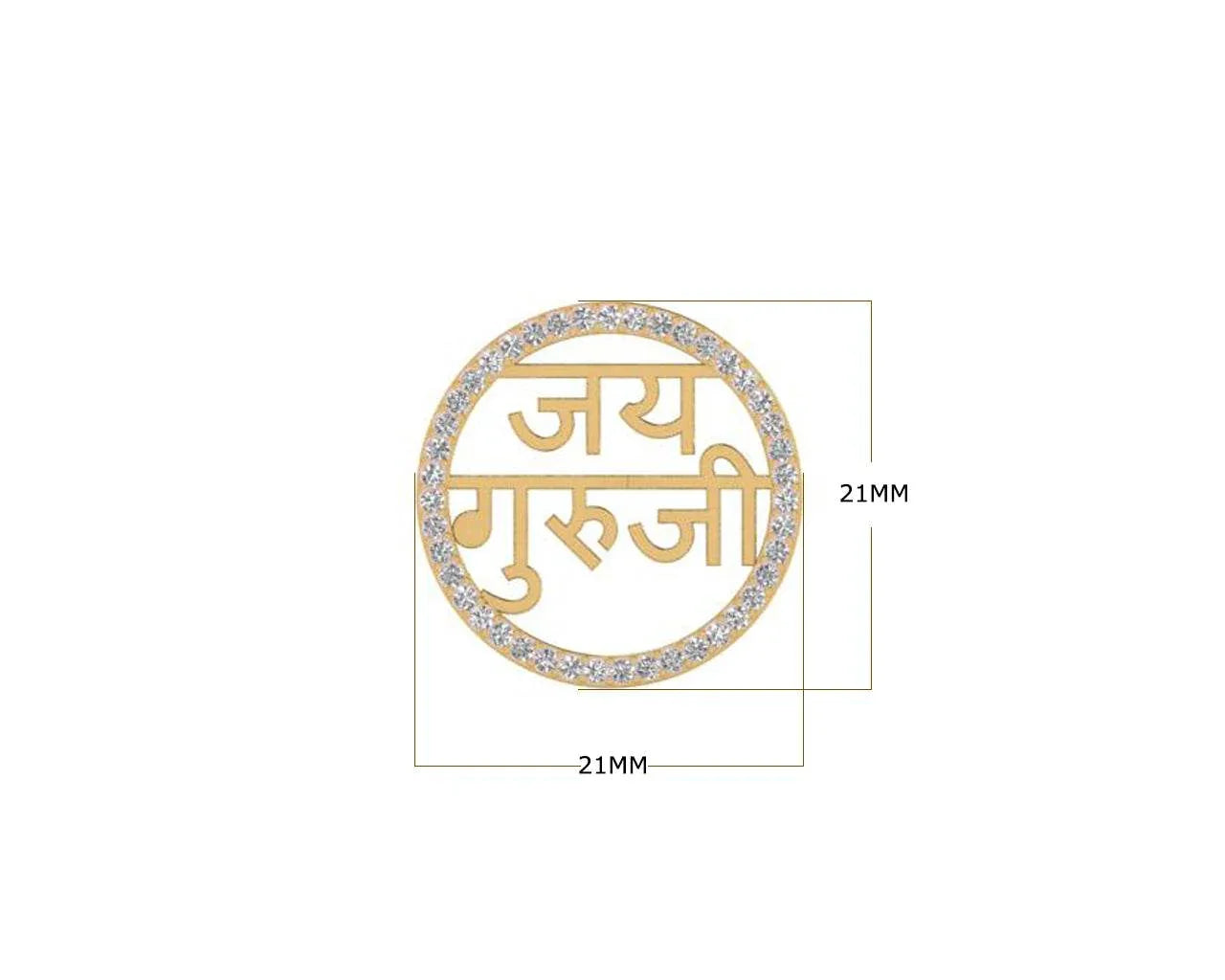 Jai Guru Ji Pendant with diamonds in 14k Gold - Jewelslane