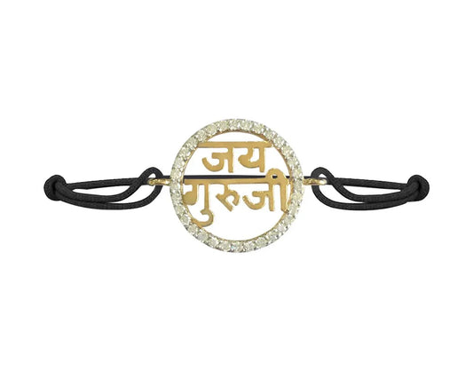 Jai Guru Ji vibrant Gold & diamond Bracelet - Jewelslane