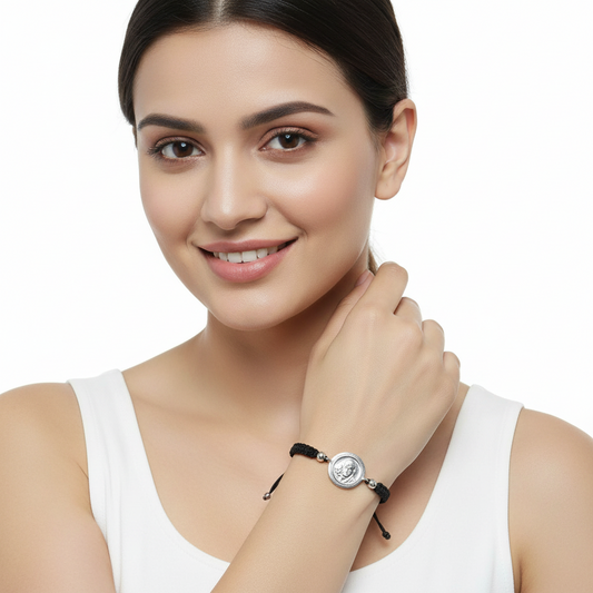 Jai Guruji Bracelet in silver for Girls - jewelslane