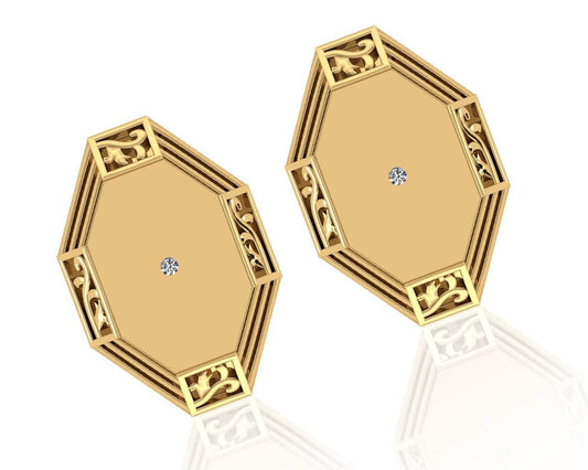 James Simple Gold Cufflinks - Jewelslane