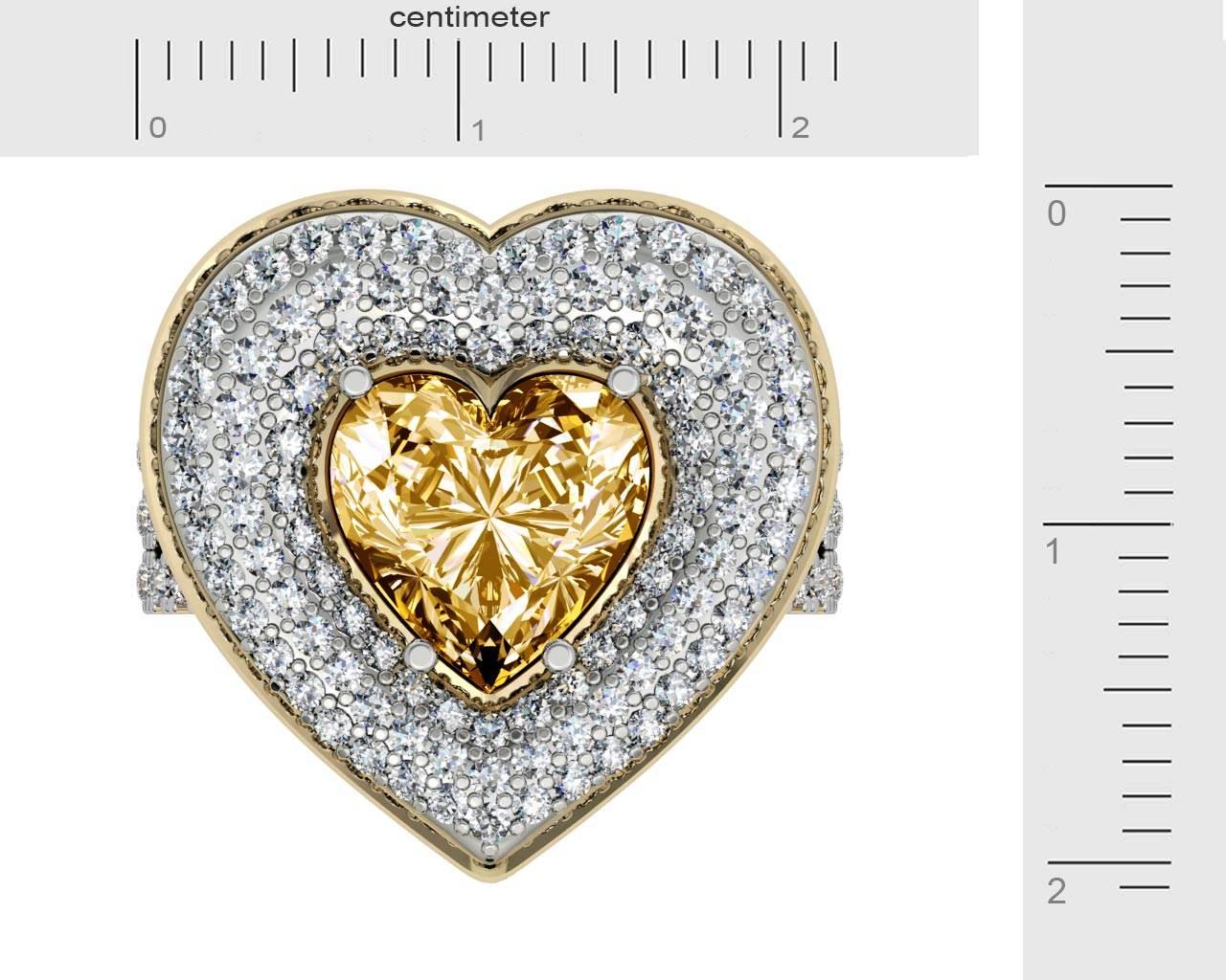 Juliet Golden Topaz Heart Ring - Jewelslane