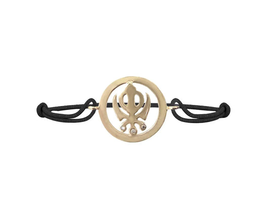 Khanda Bracelet in Gold 14k with Diamonds - Jewelslane