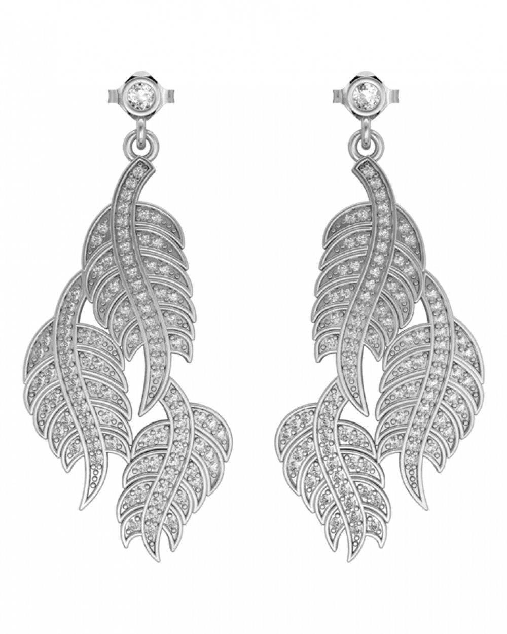 Leaf Earring with Diamonds - Jewelslane